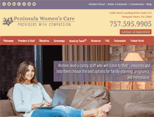 Tablet Screenshot of peninsulawomenscare.com
